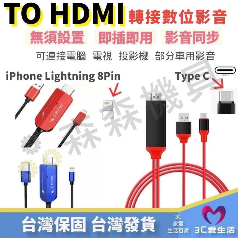 HDMI 傳輸線 工程線 即插即用 IPHONE 安卓 android 手機轉hdmi 電視 高清線 視頻線【森森機具】-細節圖2