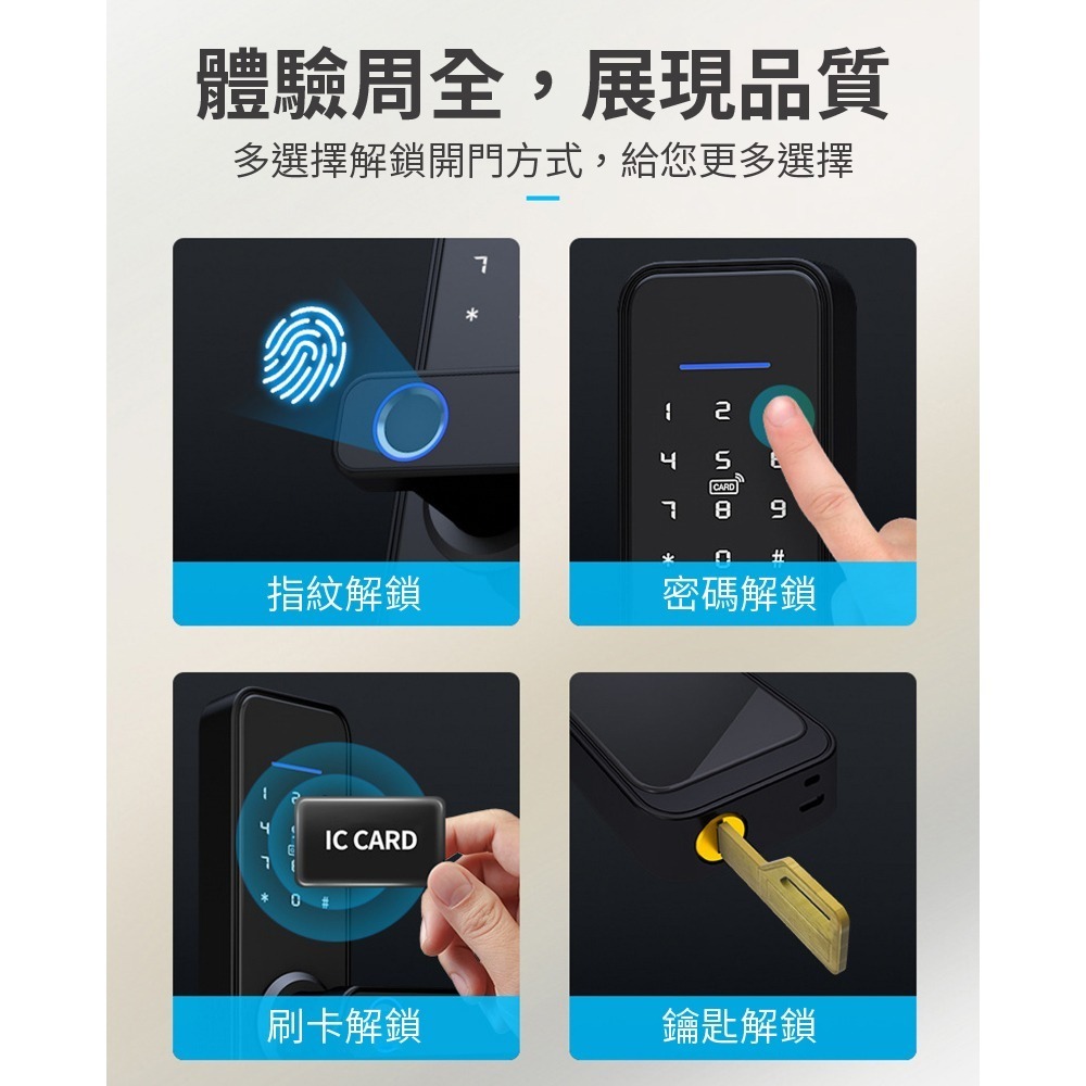 【Komori森森機具】智慧門把鎖 三合一 免打孔 免鑿孔 智能鎖 門鎖 密碼鎖 智慧鎖 指紋鎖 卡片鎖 數位鎖 防盜鎖-細節圖6