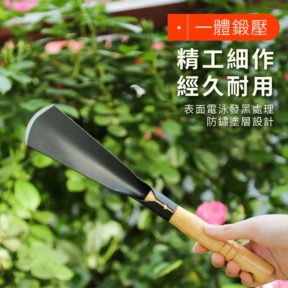 【Komori森森機具】錳鋼園藝鏟 小鏟子 鏟花 小鐵鍬 洛陽鏟 農用鋼鍬 挖樹鏟 尖鏟 平鏟 挖土挖野菜 木柄-細節圖6