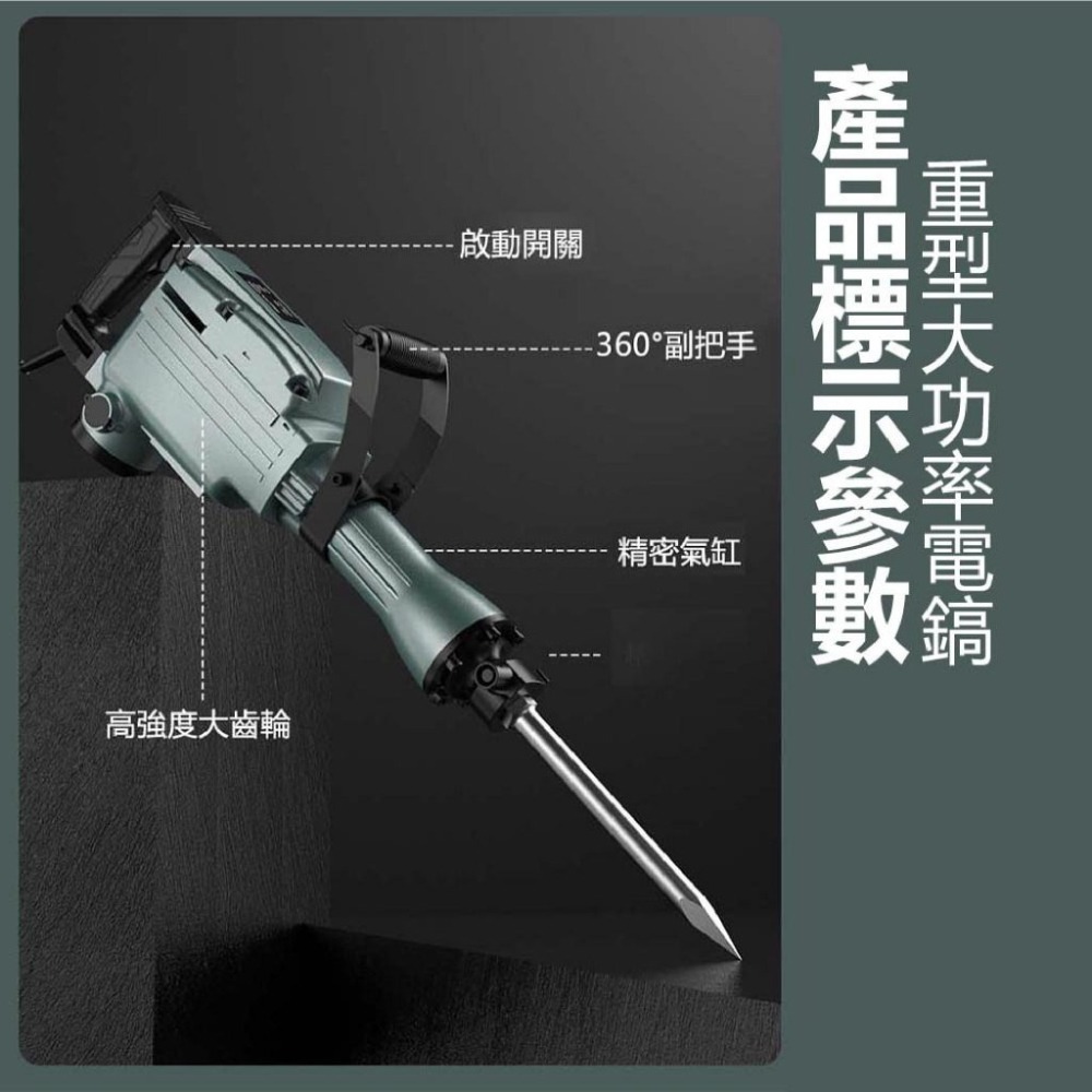 【Komori 森森機具】大功率重型電鎬 強力型 打石機 碎石機 電動鑿 重型電鎬 電鎬 鑽槌 鑿尾 水泥工地-細節圖7