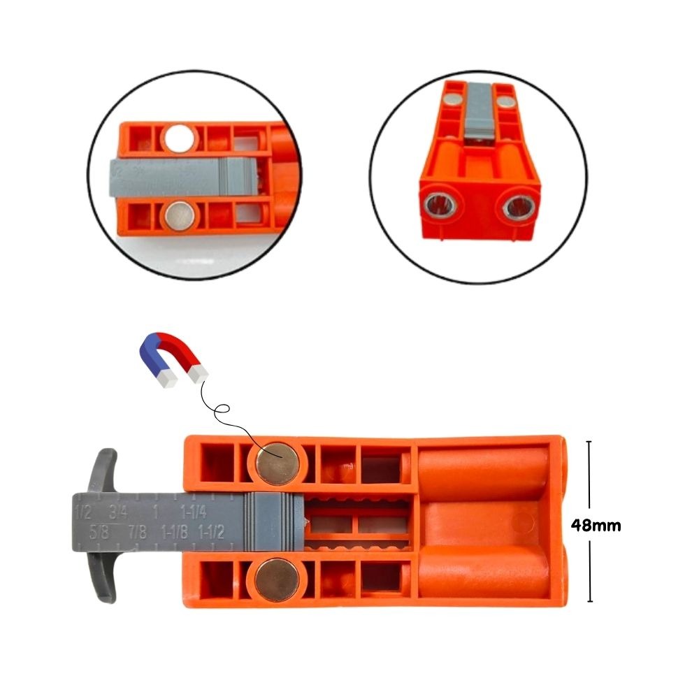 【Komori森森機具】  木工斜孔定位器 帶磁性 便攜式定位打孔器 木工鑽孔夾具 工具組 木工配件 螺絲打孔-細節圖4