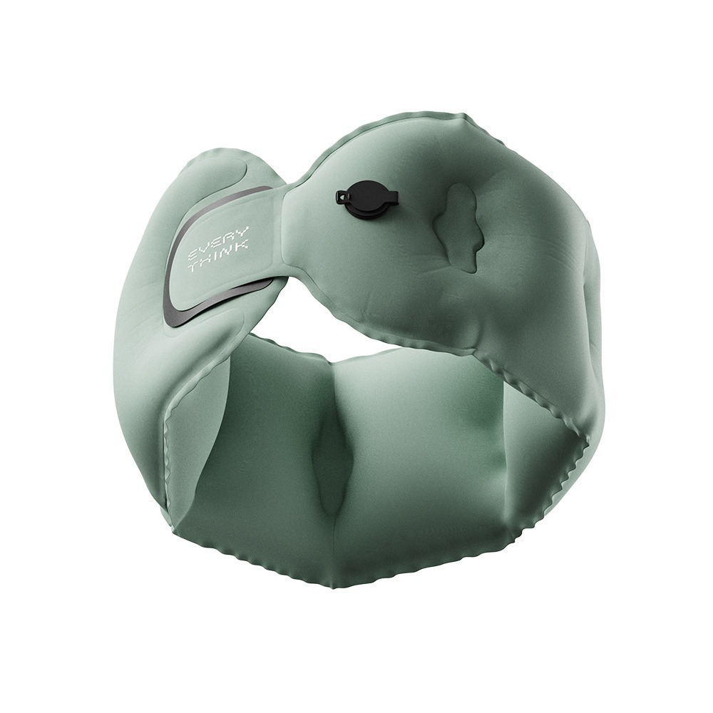 EVERY THINK｜捲捲充氣護頸枕 口袋旅行枕 10秒快速充氣 環繞支撐 軟硬可調 多色可選-細節圖2