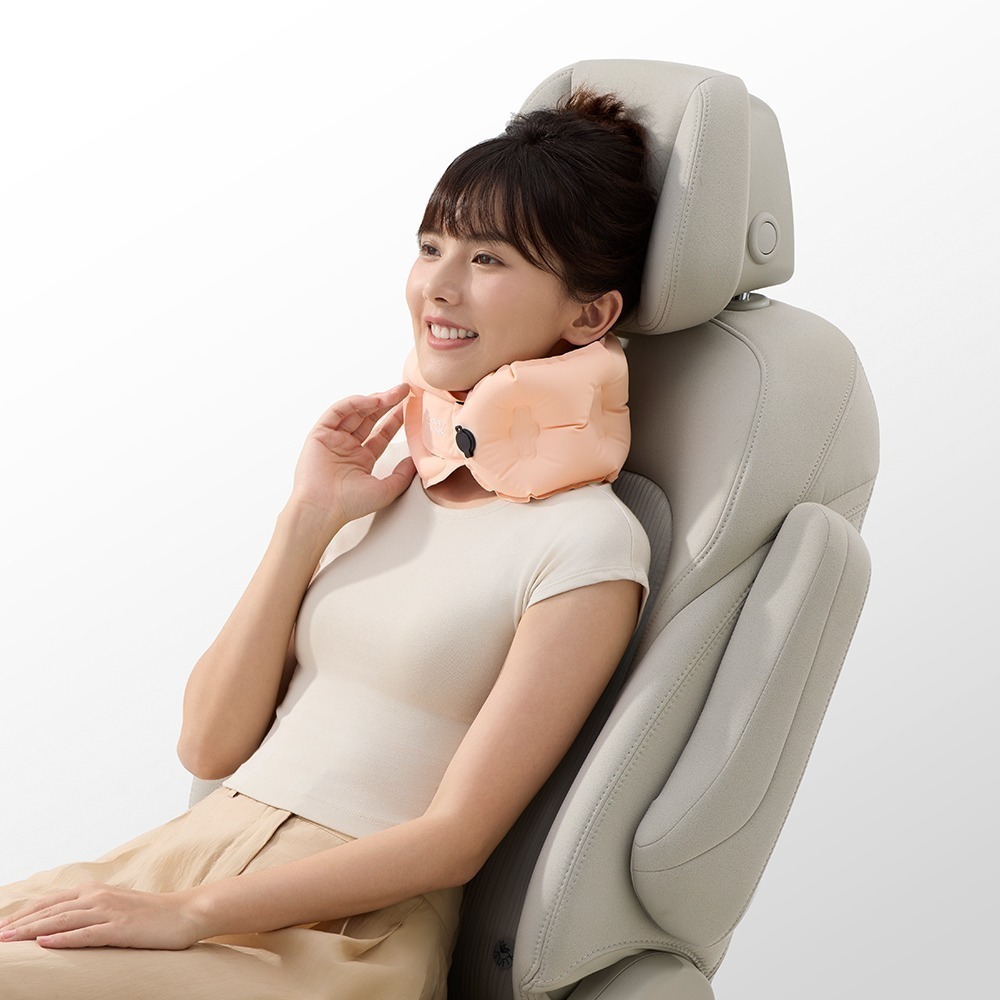 EVERY THINK｜捲捲充氣護頸枕 口袋旅行枕 10秒快速充氣 環繞支撐 軟硬可調 多色可選-細節圖5