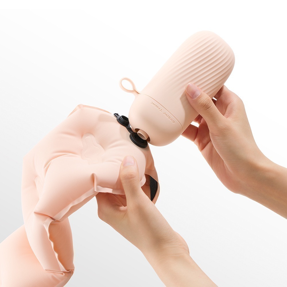 EVERY THINK｜捲捲充氣護頸枕 口袋旅行枕 10秒快速充氣 環繞支撐 軟硬可調 多色可選-細節圖6