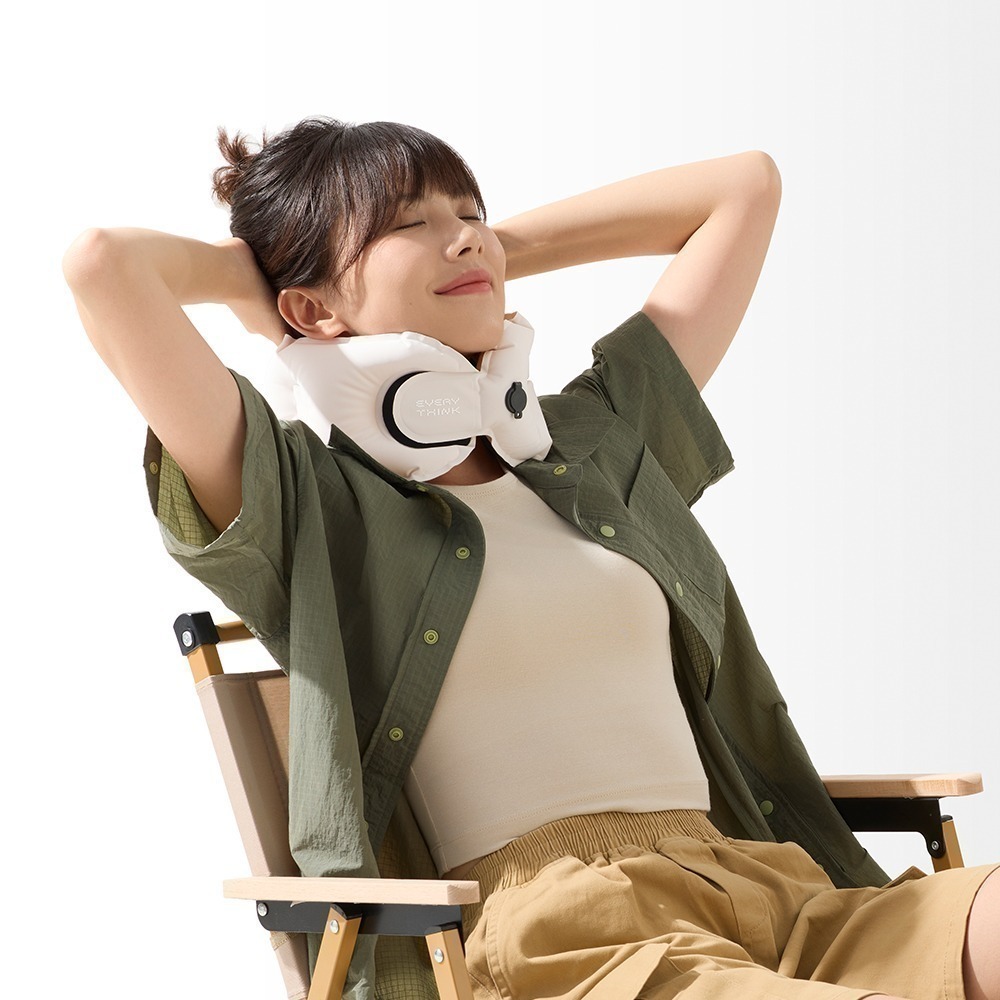 EVERY THINK｜捲捲充氣護頸枕 口袋旅行枕 10秒快速充氣 環繞支撐 軟硬可調 多色可選-細節圖7