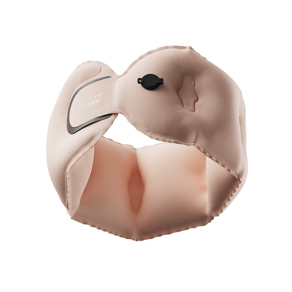 EVERY THINK｜捲捲充氣護頸枕 口袋旅行枕 10秒快速充氣 環繞支撐 軟硬可調 多色可選-規格圖10