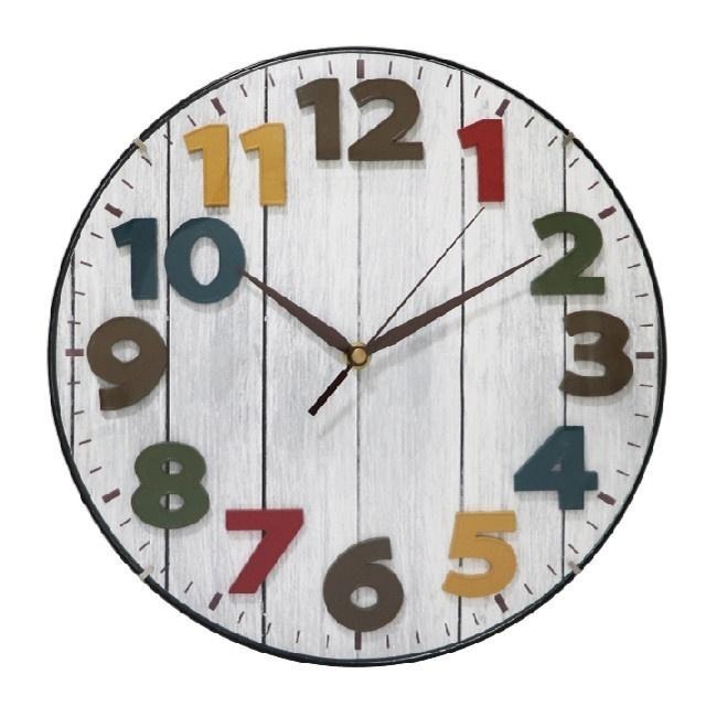 【KINYO】12吋立體彩色北歐掛鐘 Wall Clock(CL-201) 超靜音 百搭裝潢 壁掛鐘-細節圖7