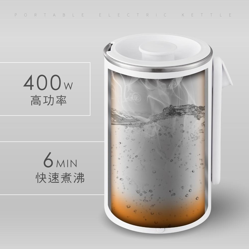 【KINYO】304不鏽鋼隨行快煮壼0.6L (AS-HP65) 折疊式 防燙把手 好收納-細節圖3