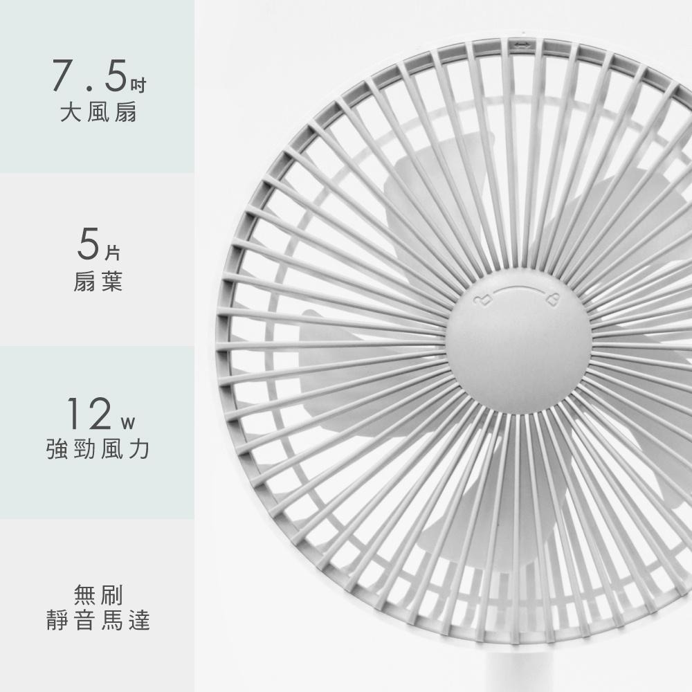 【KINYO】USB靜音桌立風扇 (UF-8705) 7.5吋大扇葉 靜音風扇 電風扇 露營電扇 攜帶型-細節圖3