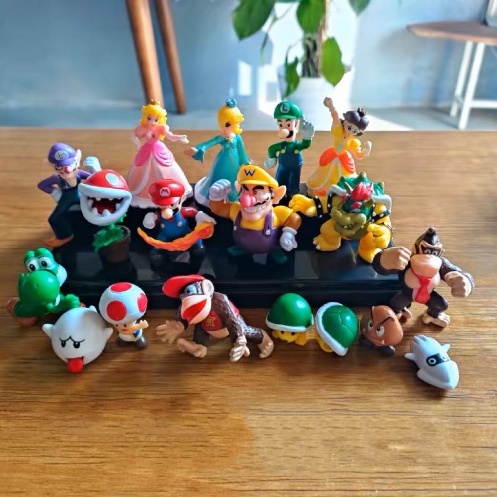 瑪莉兄弟 瑪利歐 路易吉 比奧 庫巴 烏龜 蘑菇頭 耀西 香菇王國 碧琪公主 大魔王 大金剛 擺件 卡通 動漫 玩具-細節圖4