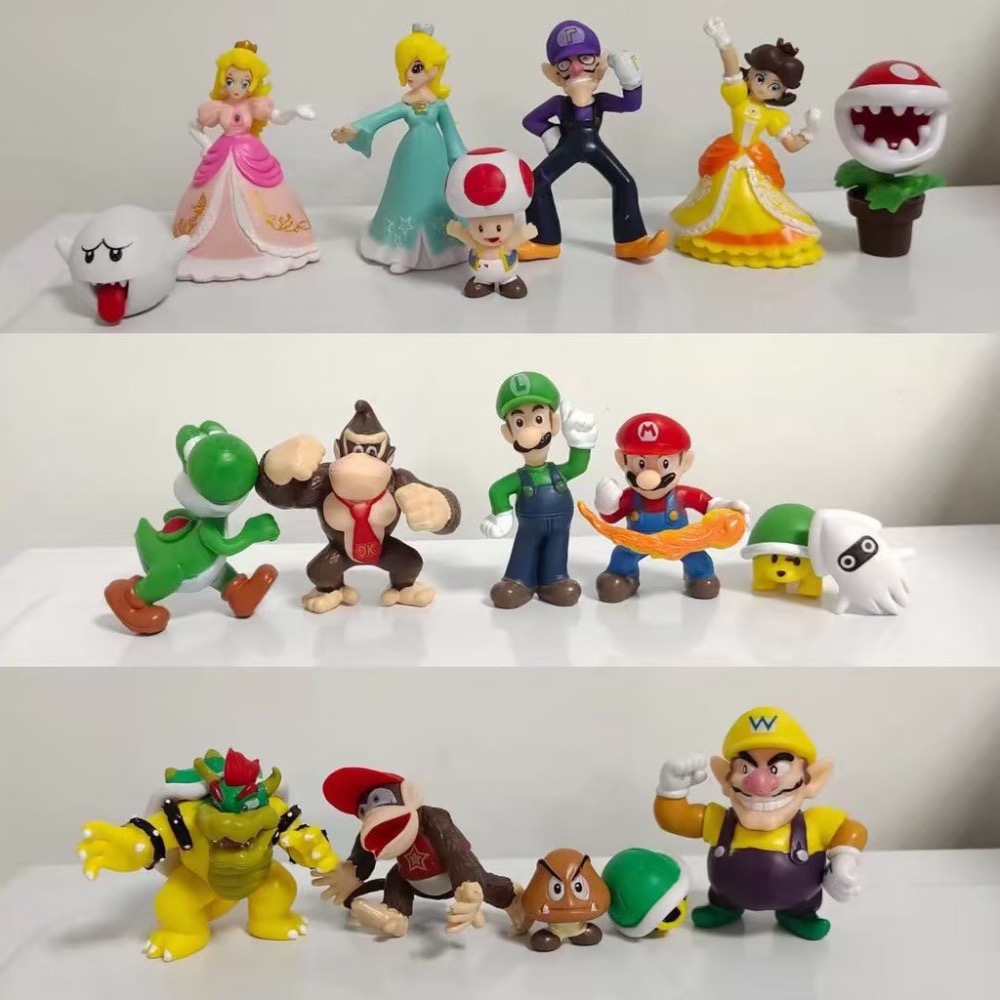 瑪莉兄弟 瑪利歐 路易吉 比奧 庫巴 烏龜 蘑菇頭 耀西 香菇王國 碧琪公主 大魔王 大金剛 擺件 卡通 動漫 玩具-細節圖6