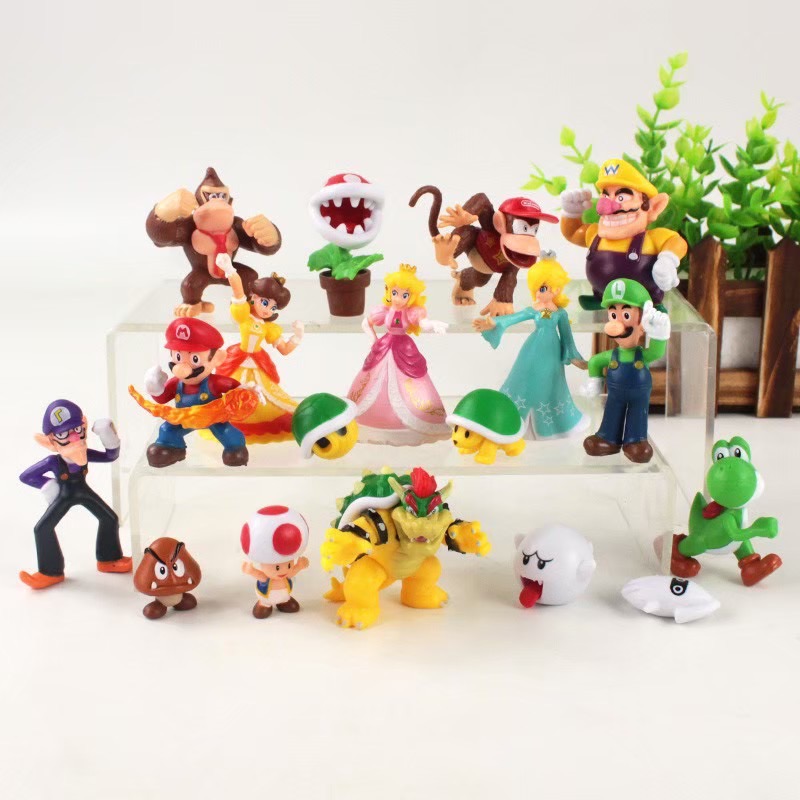 瑪莉兄弟 瑪利歐 路易吉 比奧 庫巴 烏龜 蘑菇頭 耀西 香菇王國 碧琪公主 大魔王 大金剛 擺件 卡通 動漫 玩具-細節圖8