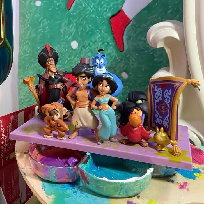 迪士尼 Disney 天方夜譚 阿拉丁神燈 茉莉公主 精靈 艾格 阿布 賈方 魔毯 玩具 擺件 公仔 魔法 療癒-細節圖8