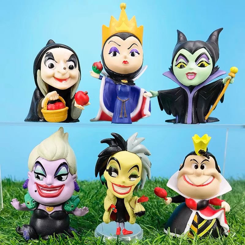 Disney 迪士尼 暗黑聯盟 反派角色 庫伊拉 邪惡皇后 白雪公主 邪惡女巫 巫婆 黑魔女 紅心皇后 公仔 玩具 擺件-細節圖3