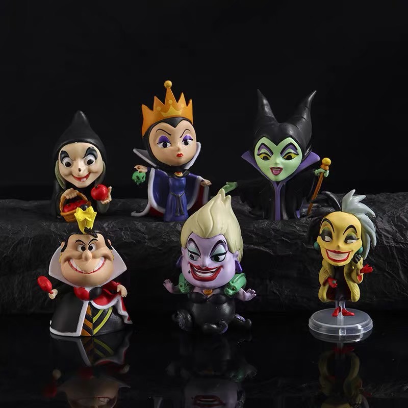 Disney 迪士尼 暗黑聯盟 反派角色 庫伊拉 邪惡皇后 白雪公主 邪惡女巫 巫婆 黑魔女 紅心皇后 公仔 玩具 擺件-細節圖7