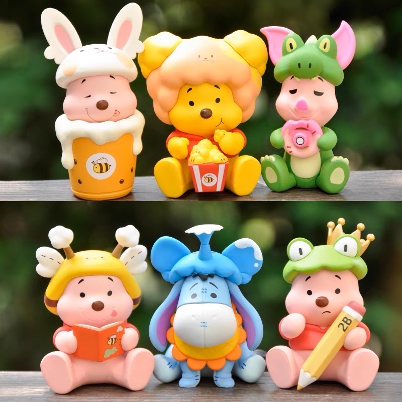 迪士尼 Disney 小熊維尼 維尼熊 小豬 屹耳 驢子 公仔 花花世界 蛋糕 卡通 可愛 創意 擺飾 玩具 療癒 送禮-細節圖2