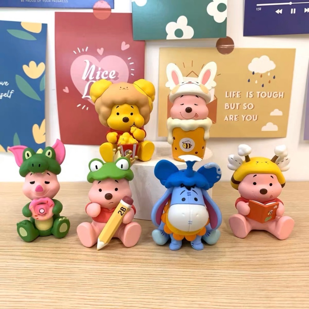 迪士尼 Disney 小熊維尼 維尼熊 小豬 屹耳 驢子 公仔 花花世界 蛋糕 卡通 可愛 創意 擺飾 玩具 療癒 送禮-細節圖3