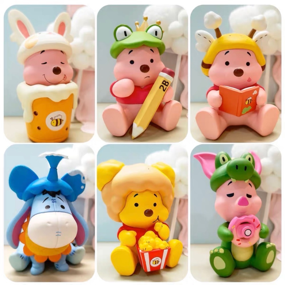 迪士尼 Disney 小熊維尼 維尼熊 小豬 屹耳 驢子 公仔 花花世界 蛋糕 卡通 可愛 創意 擺飾 玩具 療癒 送禮-細節圖4