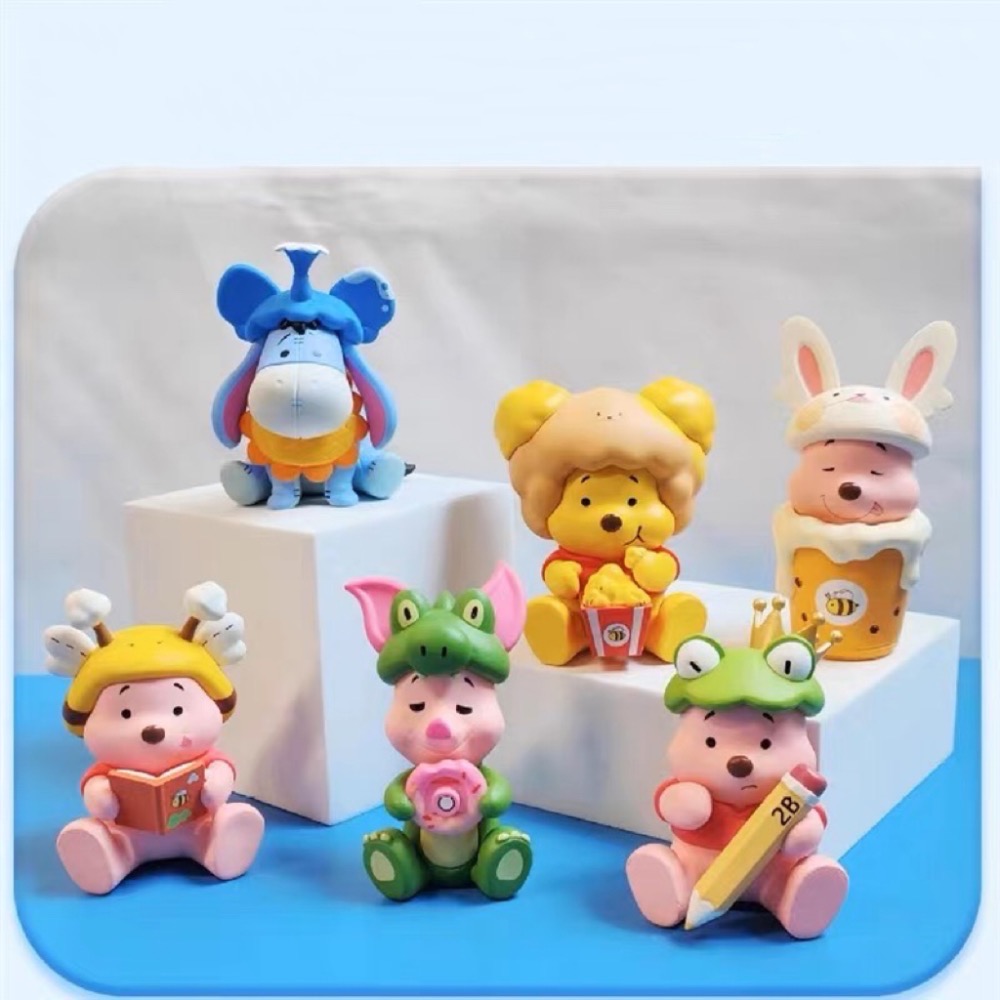 迪士尼 Disney 小熊維尼 維尼熊 小豬 屹耳 驢子 公仔 花花世界 蛋糕 卡通 可愛 創意 擺飾 玩具 療癒 送禮-細節圖6