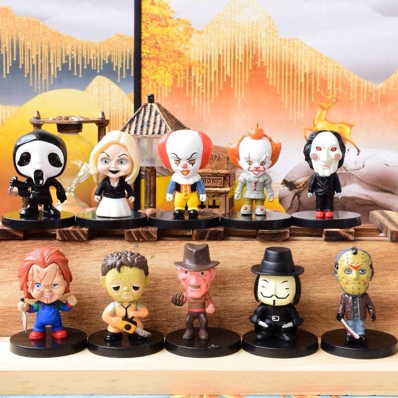 V怪客 恰吉 佛萊迪 德州電鋸殺人狂 傑森 小丑 驚聲尖叫 13號星期五 奪魂鋸 鬼娃新娘 恐怖 驚悚 電影 玩具 公仔-細節圖3