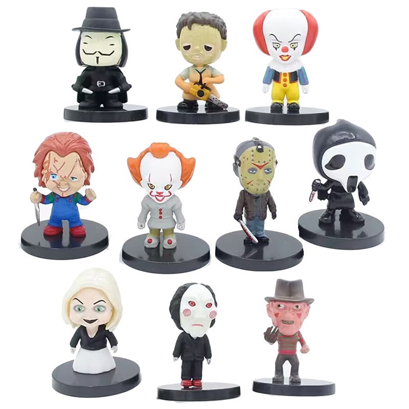 V怪客 恰吉 佛萊迪 德州電鋸殺人狂 傑森 小丑 驚聲尖叫 13號星期五 奪魂鋸 鬼娃新娘 恐怖 驚悚 電影 玩具 公仔-細節圖6