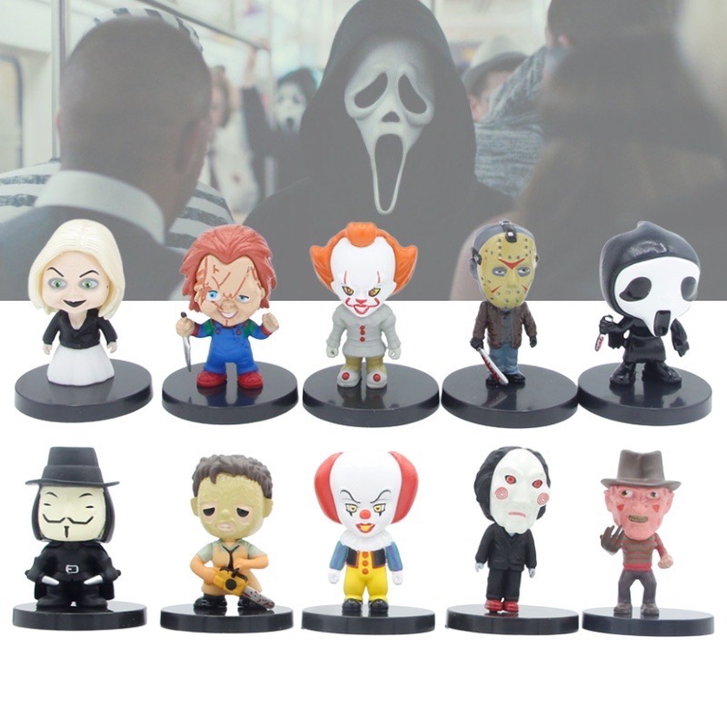 V怪客 恰吉 佛萊迪 德州電鋸殺人狂 傑森 小丑 驚聲尖叫 13號星期五 奪魂鋸 鬼娃新娘 恐怖 驚悚 電影 玩具 公仔-細節圖7