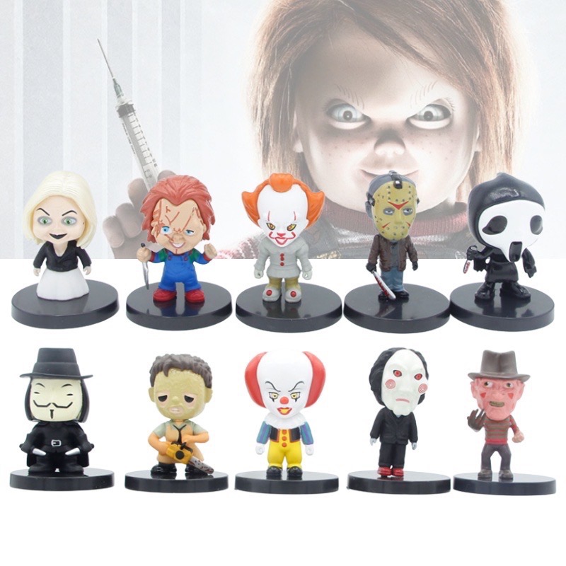 V怪客 恰吉 佛萊迪 德州電鋸殺人狂 傑森 小丑 驚聲尖叫 13號星期五 奪魂鋸 鬼娃新娘 恐怖 驚悚 電影 玩具 公仔-細節圖8