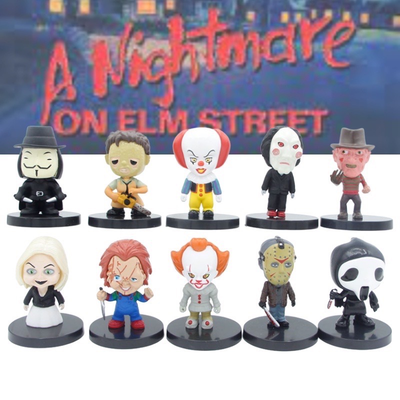 V怪客 恰吉 佛萊迪 德州電鋸殺人狂 傑森 小丑 驚聲尖叫 13號星期五 奪魂鋸 鬼娃新娘 恐怖 驚悚 電影 玩具 公仔-細節圖11