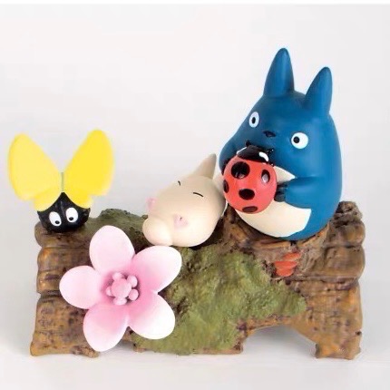 TOTORO 吉卜力 宮崎駿 龍貓 無臉男 黑貓 小龍貓 黑碳 花草 聖誕禮物 擺件 可愛 公仔 玩具 疊疊樂 平衡感-細節圖6