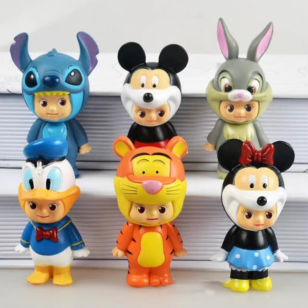 Disney 迪士尼 變裝 Q比 米奇 米妮 小熊維尼 唐老鴨 史迪奇 兔子 跳跳虎 可愛 蛋糕 公仔 擺件 玩具 療癒-細節圖5