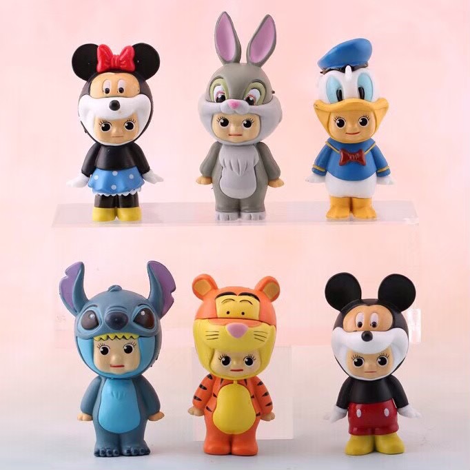 Disney 迪士尼 變裝 Q比 米奇 米妮 小熊維尼 唐老鴨 史迪奇 兔子 跳跳虎 可愛 蛋糕 公仔 擺件 玩具 療癒-細節圖7