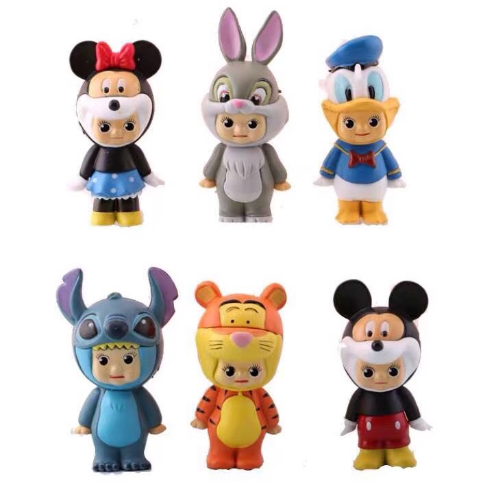 Disney 迪士尼 變裝 Q比 米奇 米妮 小熊維尼 唐老鴨 史迪奇 兔子 跳跳虎 可愛 蛋糕 公仔 擺件 玩具 療癒-細節圖9