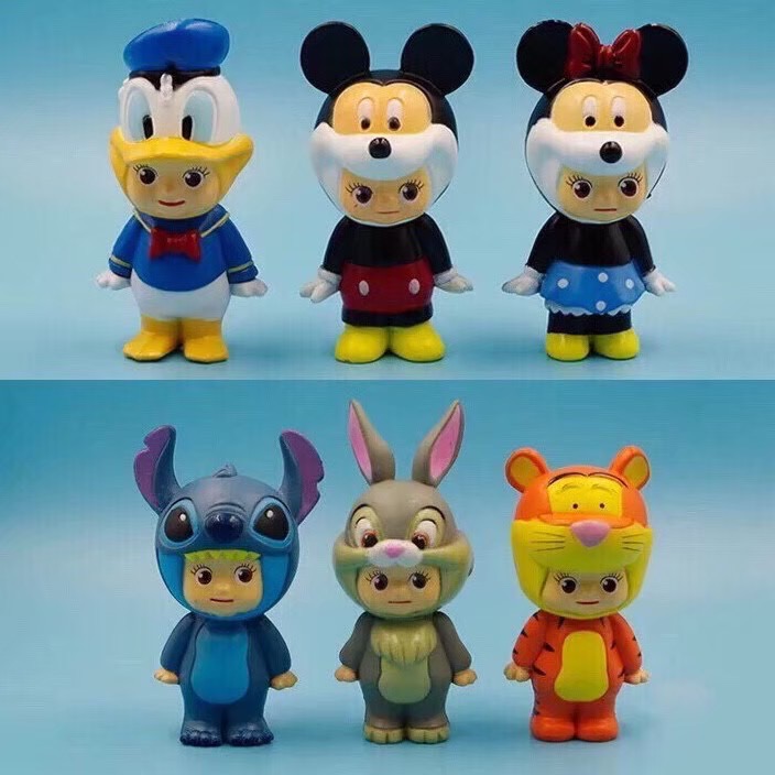 Disney 迪士尼 變裝 Q比 米奇 米妮 小熊維尼 唐老鴨 史迪奇 兔子 跳跳虎 可愛 蛋糕 公仔 擺件 玩具 療癒-細節圖10