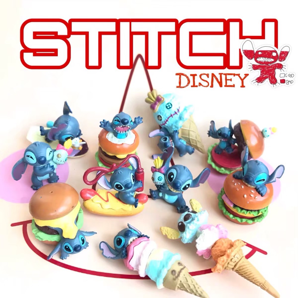 迪士尼 Disney 史迪奇 小金 漢堡 冰淇淋 食玩 動漫 盒玩 蛋糕 禮物 盲盒 公仔 卡通 擺件 可愛 療癒 玩具-細節圖6