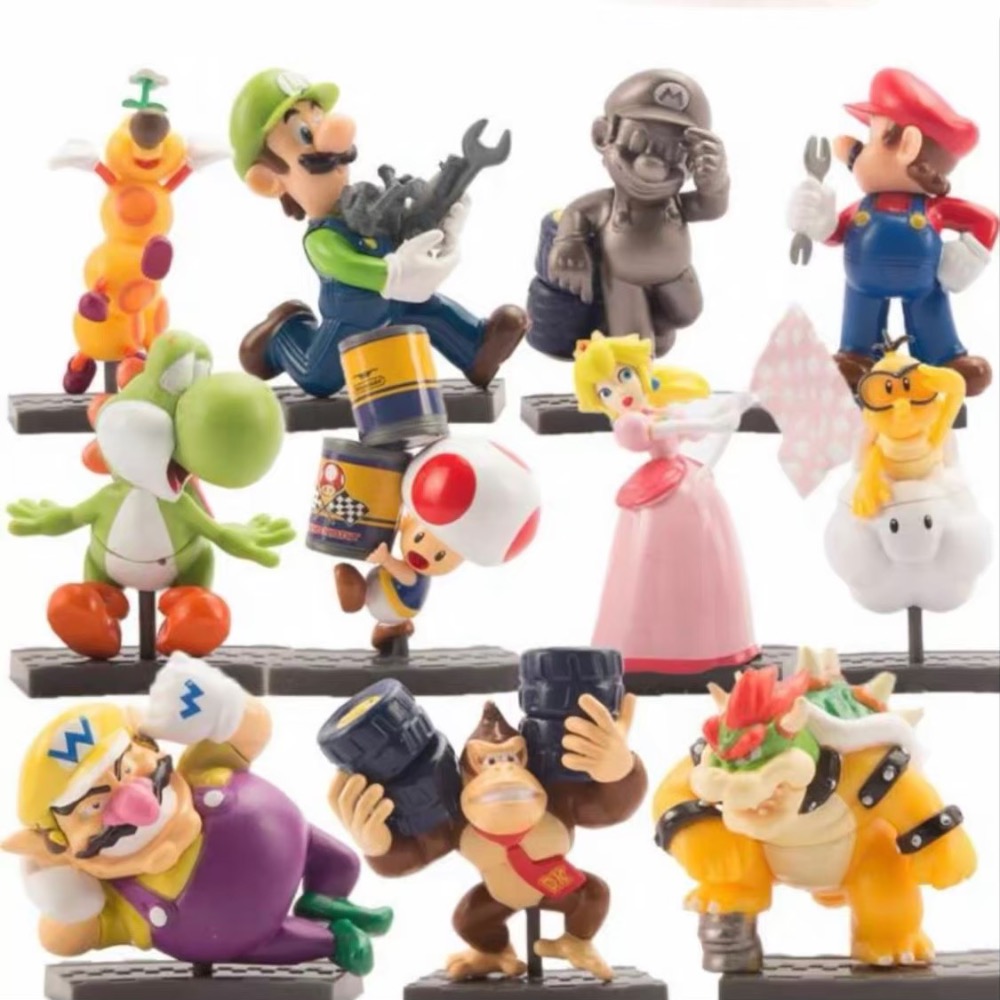 瑪莉兄弟 瑪利歐 路易吉 耀西 烏龜 比奧 蘑菇頭 庫巴 碧琪 壞利歐 大魔王 大金剛 動漫 公仔 盲盒 盒玩 卡通-細節圖2