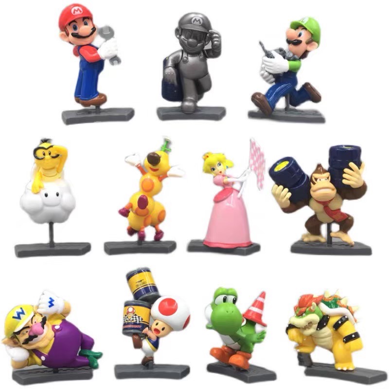 瑪莉兄弟 瑪利歐 路易吉 耀西 烏龜 比奧 蘑菇頭 庫巴 碧琪 壞利歐 大魔王 大金剛 動漫 公仔 盲盒 盒玩 卡通-細節圖3