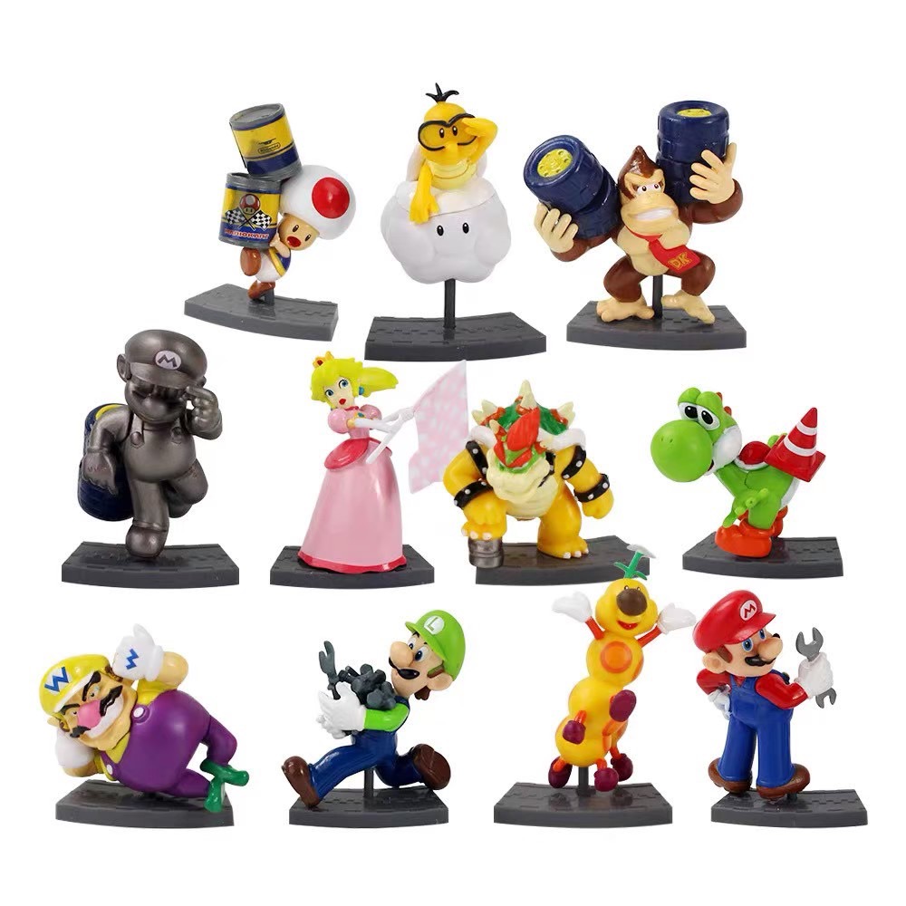 瑪莉兄弟 瑪利歐 路易吉 耀西 烏龜 比奧 蘑菇頭 庫巴 碧琪 壞利歐 大魔王 大金剛 動漫 公仔 盲盒 盒玩 卡通-細節圖10