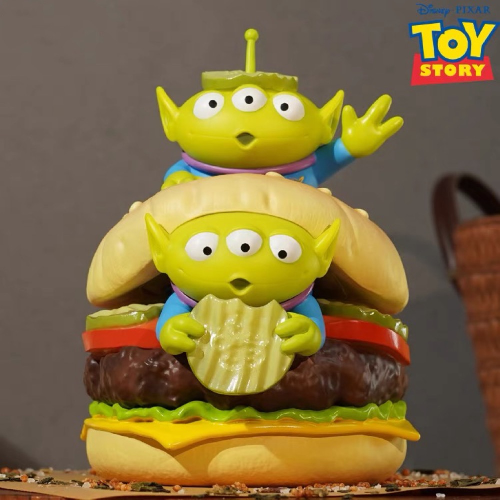 Disney 迪士尼 PIXAR 皮克斯 玩具總動員 三眼怪 三眼仔 披薩 漢堡 公仔 擺飾 卡通 動漫 變裝 聖誕禮物-細節圖4