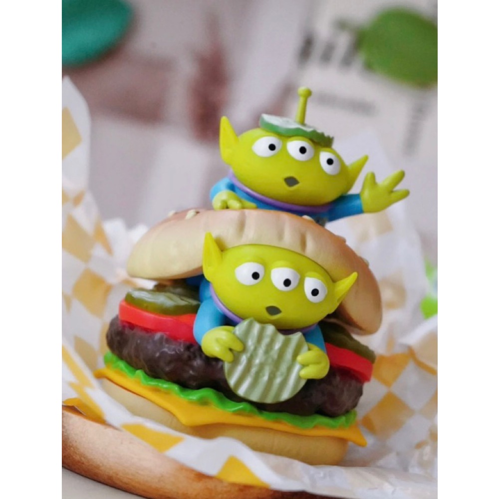 Disney 迪士尼 PIXAR 皮克斯 玩具總動員 三眼怪 三眼仔 披薩 漢堡 公仔 擺飾 卡通 動漫 變裝 聖誕禮物-細節圖5