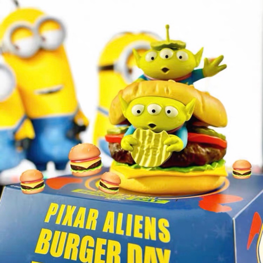 Disney 迪士尼 PIXAR 皮克斯 玩具總動員 三眼怪 三眼仔 披薩 漢堡 公仔 擺飾 卡通 動漫 變裝 聖誕禮物-細節圖7