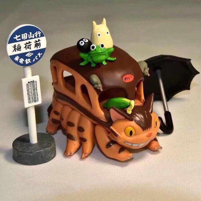 TOTORO 宮崎駿 吉卜力 龍貓 龍貓公車 龍貓巴士 龍貓車 黑貓 無臉男 疊疊樂 可愛 療癒 擺件 送禮 創意 公仔-細節圖4