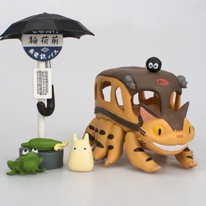 TOTORO 宮崎駿 吉卜力 龍貓 龍貓公車 龍貓巴士 龍貓車 黑貓 無臉男 疊疊樂 可愛 療癒 擺件 送禮 創意 公仔-細節圖8