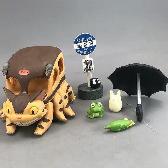 TOTORO 宮崎駿 吉卜力 龍貓 龍貓公車 龍貓巴士 龍貓車 黑貓 無臉男 疊疊樂 可愛 療癒 擺件 送禮 創意 公仔-細節圖9