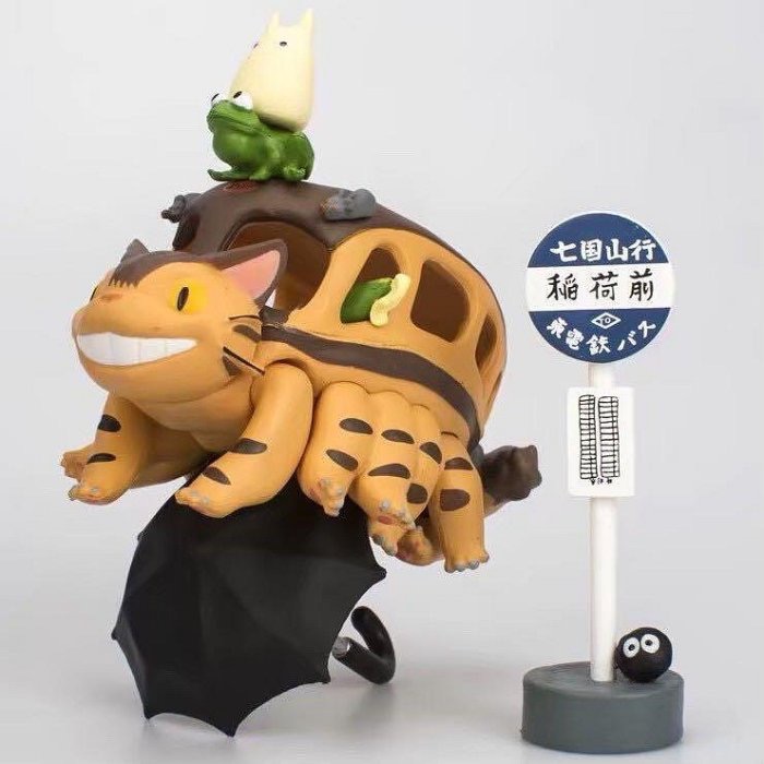 TOTORO 宮崎駿 吉卜力 龍貓 龍貓公車 龍貓巴士 龍貓車 黑貓 無臉男 疊疊樂 可愛 療癒 擺件 送禮 創意 公仔-細節圖10
