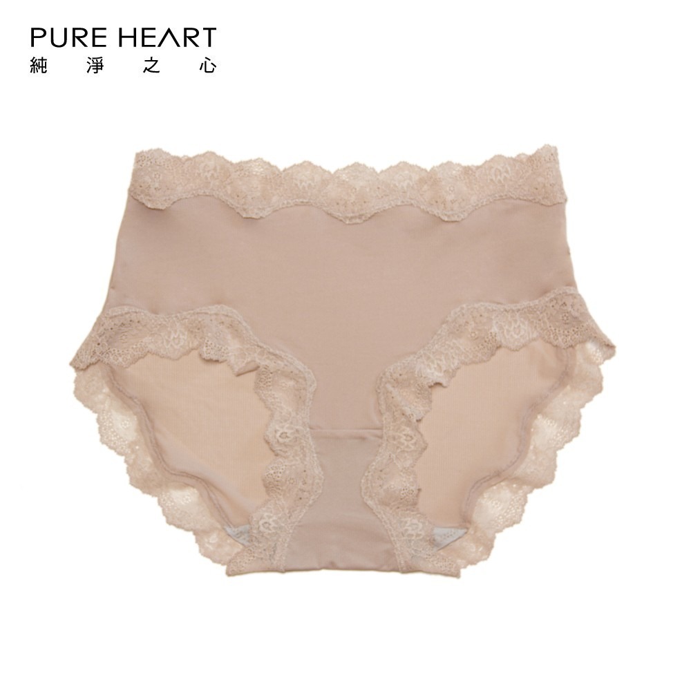 PURE HEART 波浪蕾絲-氧化鋅抗菌 無痕內褲(中腰)7色組-841-細節圖2