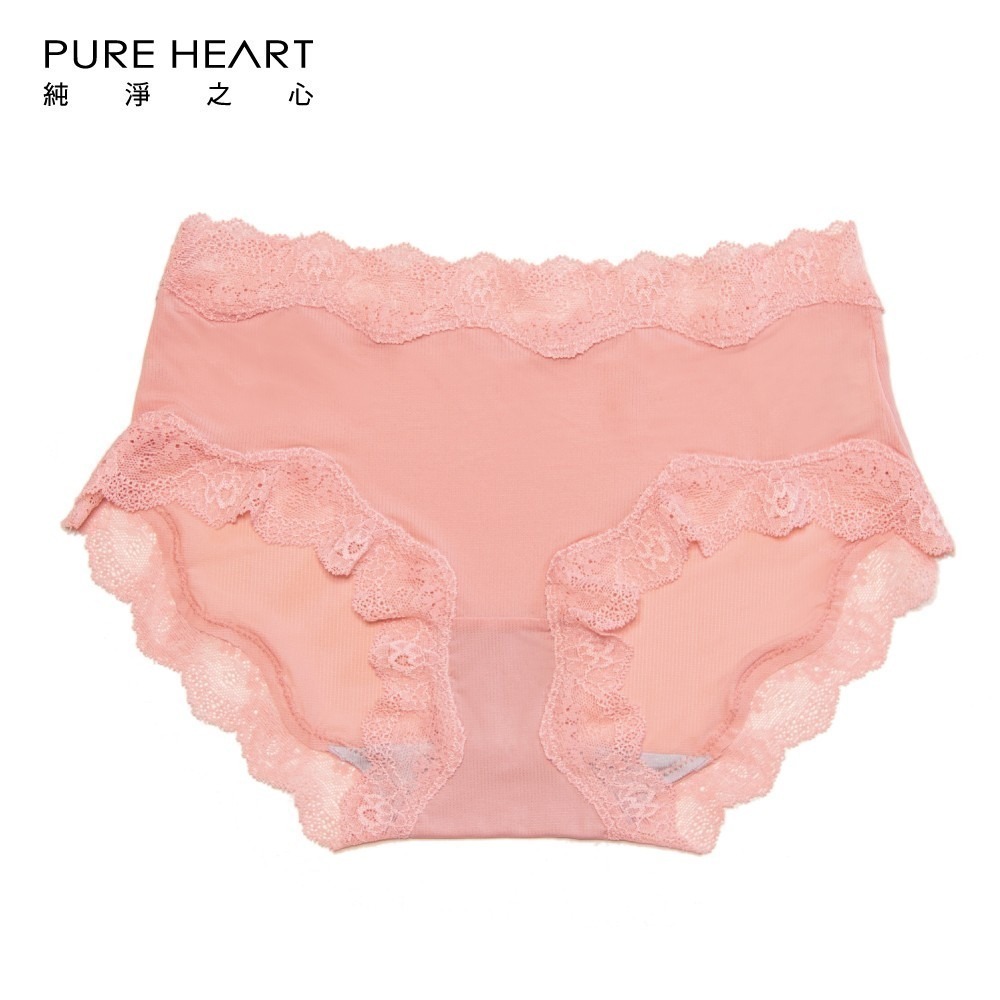 PURE HEART 波浪蕾絲-氧化鋅抗菌 無痕內褲(中低腰)7色組-842-細節圖2