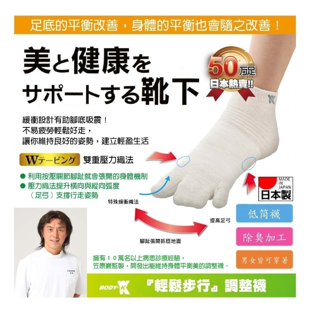 日本原裝進口 BODY-K 笠原巖研發 健康調整襪(IKB0015)-細節圖2