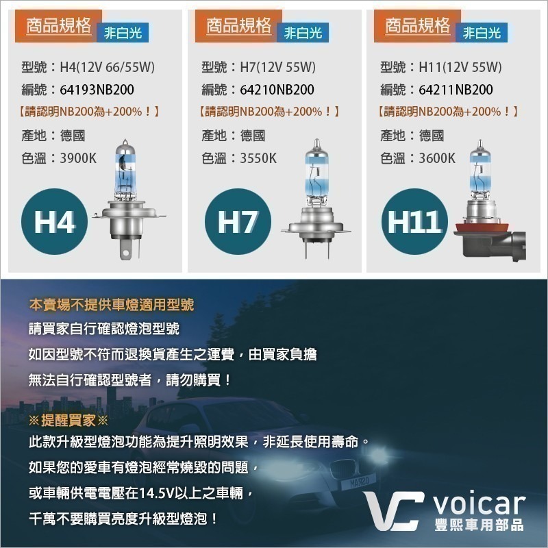 【OSRAM 歐司朗】Night Breaker 200 增亮達200% 大燈 霧燈 燈泡 H4 H7 H11 六個月-細節圖5