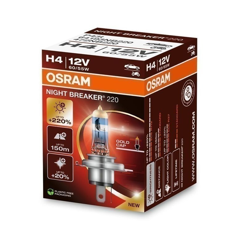 【OSRAM 歐司朗】Night Breaker 220 增亮達220% H4 H7 H11燈泡 六個月 【單顆裝】-細節圖2