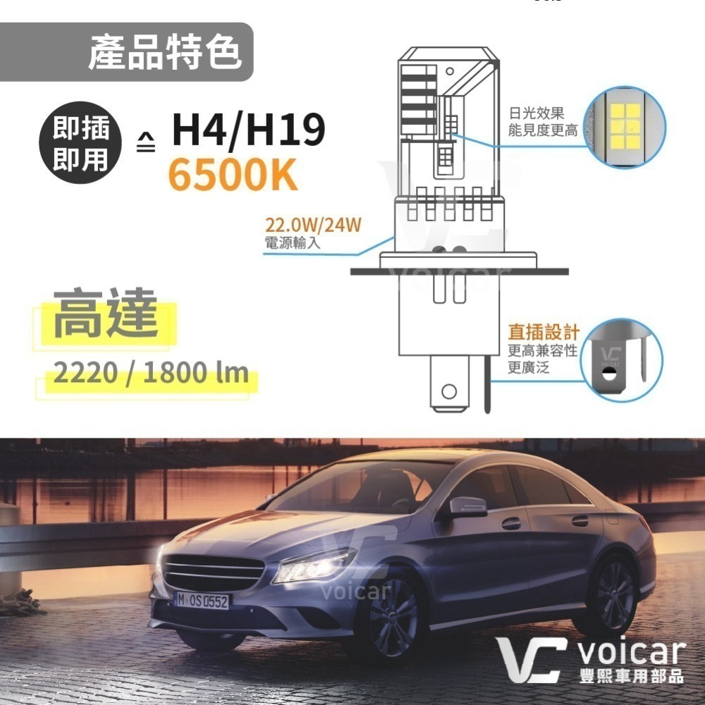 最新 OSRAM 直插式 GEN 2 第二代 6500K H4 H19 , H7 H18 大燈/遠燈 LED 燈泡-細節圖4